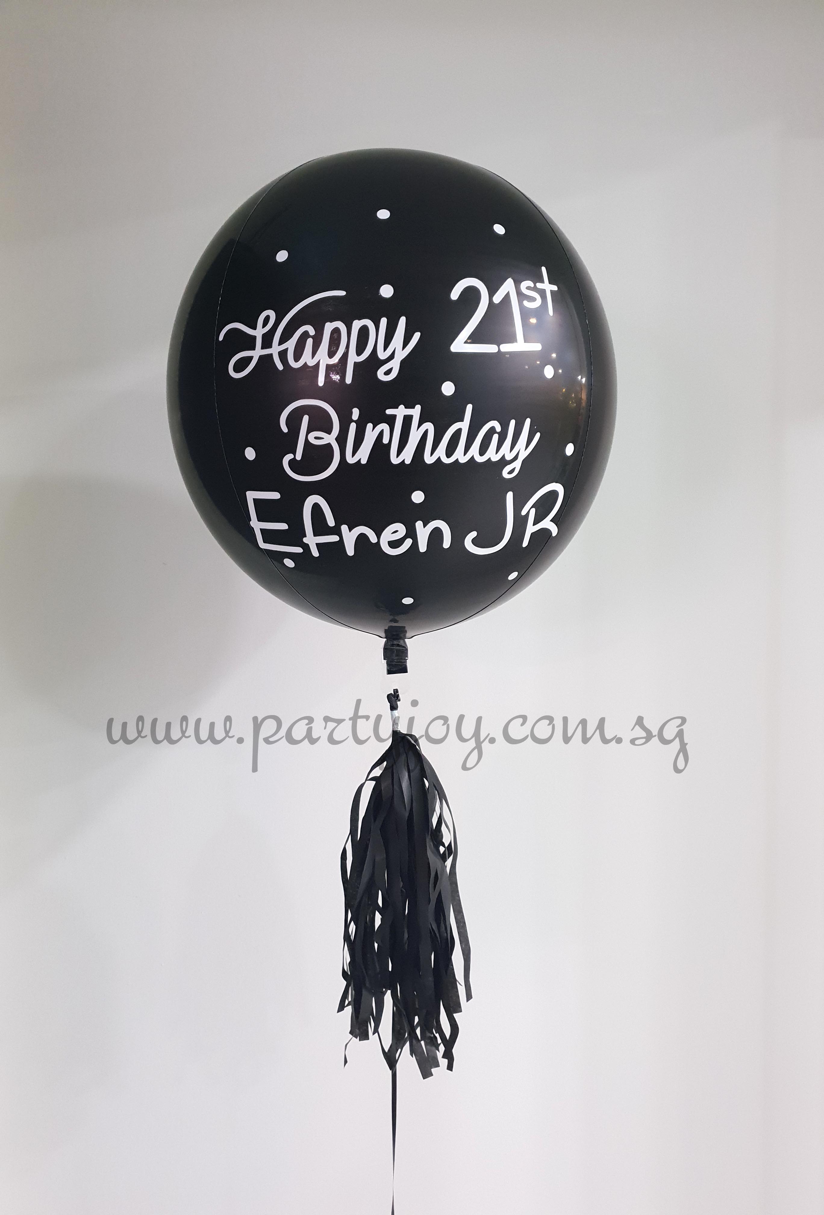 Customize Print Happy Birthday Polka Dots ORBZ Balloon
